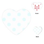 Polka Dots - Bubbles Cyan on White Playing Cards (Heart)