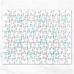 Polka Dots - Bubbles Cyan on White Jigsaw Puzzle (Rectangular)