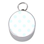 Polka Dots - Bubbles Cyan on White Silver Compass (Mini)