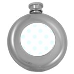 Polka Dots - Bubbles Cyan on White Hip Flask (5 oz)