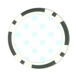 Polka Dots - Bubbles Cyan on White Poker Chip Card Guard (10 pack)