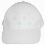 Polka Dots - Bubbles Cyan on White White Cap