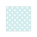 Polka Dots - White on Light Cyan Satin Bandana Scarf