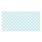Polka Dots - White on Light Cyan Satin Shawl