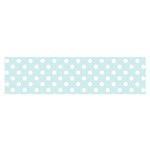 Polka Dots - White on Light Cyan Satin Scarf (Oblong)