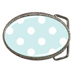 Polka Dots - White on Light Cyan Belt Buckle