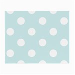 Polka Dots - White on Light Cyan Small Glasses Cloth