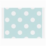 Polka Dots - White on Light Cyan Large Glasses Cloth (2 Sides)