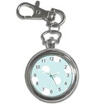 Polka Dots - White on Light Cyan Key Chain Watch