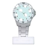 Polka Dots - White on Light Cyan Nurses Watch