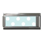 Polka Dots - White on Light Cyan Superlink Italian Charm (9mm)
