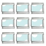 Polka Dots - White on Light Cyan 9mm Italian Charm (9 pack)
