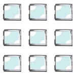 Polka Dots - White on Light Cyan Mega Link Italian Charm (9 pack)