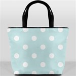 Polka Dots - White on Light Cyan Bucket Bag