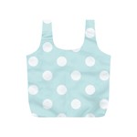 Polka Dots - White on Light Cyan Full Print Recycle Bag (S)