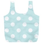 Polka Dots - White on Light Cyan Full Print Recycle Bag (XL)