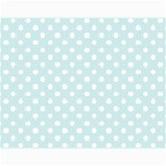 Polka Dots - White on Light Cyan Collage 11  x 14 
