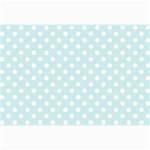 Polka Dots - White on Light Cyan Collage 12  x 18 