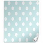 Polka Dots - White on Light Cyan Canvas 8  x 10 