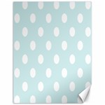 Polka Dots - White on Light Cyan Canvas 12  x 16 