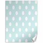 Polka Dots - White on Light Cyan Canvas 18  x 24 