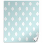Polka Dots - White on Light Cyan Canvas 20  x 24 