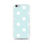 Polka Dots - White on Light Cyan Apple iPhone 6/6S Silicone Case (Transparent)