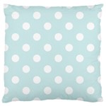 Polka Dots - White on Light Cyan Large Cushion Case (Two Sides)