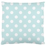Polka Dots - White on Light Cyan Standard Flano Cushion Case (One Side)