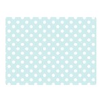 Polka Dots - White on Light Cyan Double Sided Flano Blanket (Mini)