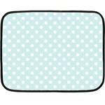 Polka Dots - White on Light Cyan Fleece Blanket (Mini)