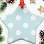 Polka Dots - White on Light Cyan Ornament (Star)