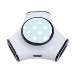 Polka Dots - White on Light Cyan Portable USB Hub (One Side)
