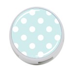 Polka Dots - White on Light Cyan 4-Port USB Hub (Two Sides)