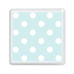 Polka Dots - White on Light Cyan Memory Card Reader with Storage (Square)