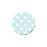 Polka Dots - White on Light Cyan Golf Ball Marker