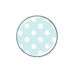 Polka Dots - White on Light Cyan Hat Clip Ball Marker
