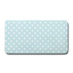 Polka Dots - White on Light Cyan Medium Bar Mat