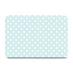 Polka Dots - White on Light Cyan Plate Mat