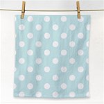Polka Dots - White on Light Cyan Face Towel