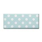 Polka Dots - White on Light Cyan Hand Towel