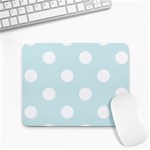 Polka Dots - White on Light Cyan Small Mousepad