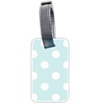 Polka Dots - White on Light Cyan Luggage Tag (Two Sides)