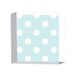 Polka Dots - White on Light Cyan 4 x 4  Acrylic Photo Block