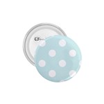 Polka Dots - White on Light Cyan 1.75  Button