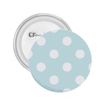 Polka Dots - White on Light Cyan 2.25  Button