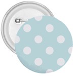Polka Dots - White on Light Cyan 3  Button