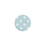 Polka Dots - White on Light Cyan 1  Mini Magnet