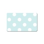Polka Dots - White on Light Cyan Magnet (Name Card)