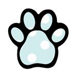 Polka Dots - White on Light Cyan Magnet (Paw Print)